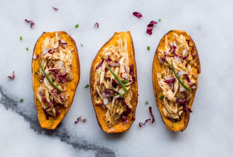 Barbecue Chicken Stuffed Sweet Potatoes